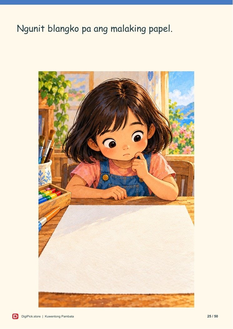 Ang Krayolang Walang Paboritong Kulay - 50-Page Filipino Storybook (A4 PDF) - actual included file preview