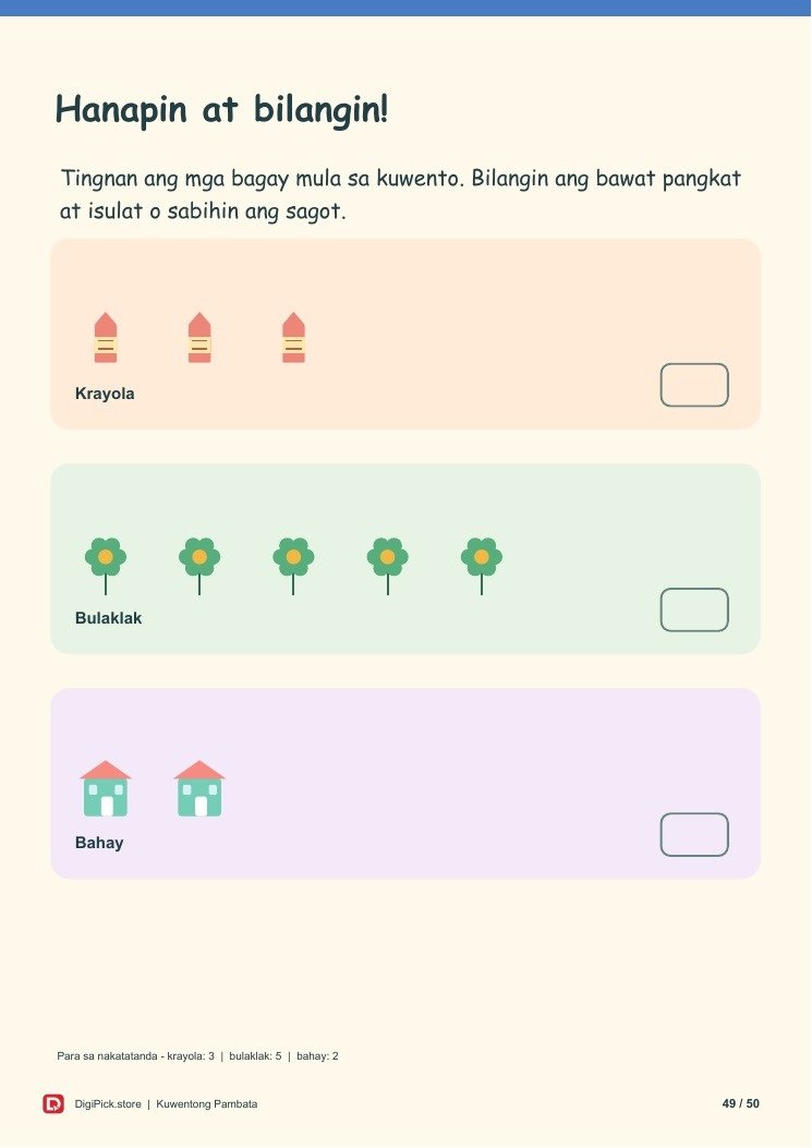 Ang Krayolang Walang Paboritong Kulay - 50-Page Filipino Storybook (A4 PDF) - actual included file preview