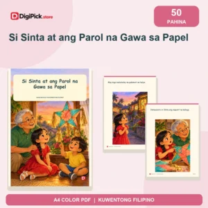 Si Sinta at ang Parol na Gawa sa Papel - 50-Page Filipino Storybook (A4 PDF) - original DigiPick digital product cover