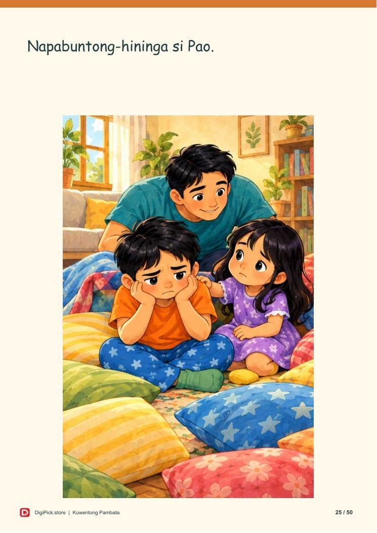 Si Pao at ang Higanteng Gawa sa Unan - 50-Page Filipino Storybook (A4 PDF) - actual included file preview