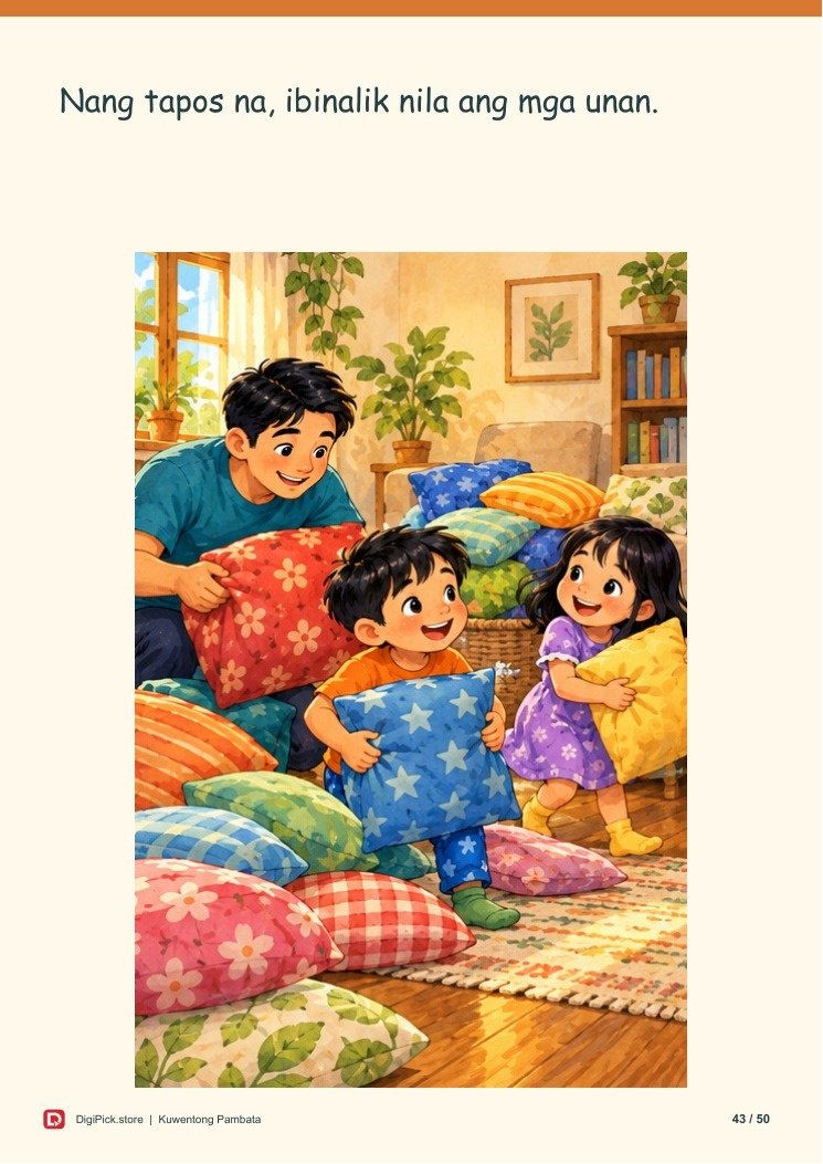 Si Pao at ang Higanteng Gawa sa Unan - 50-Page Filipino Storybook (A4 PDF) - actual included file preview