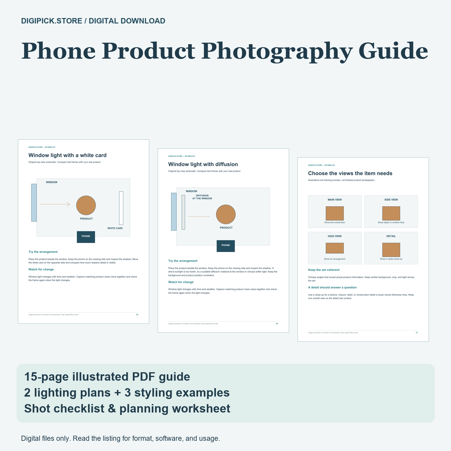 Phone Product Photography Guide - original DigiPick digital product cover