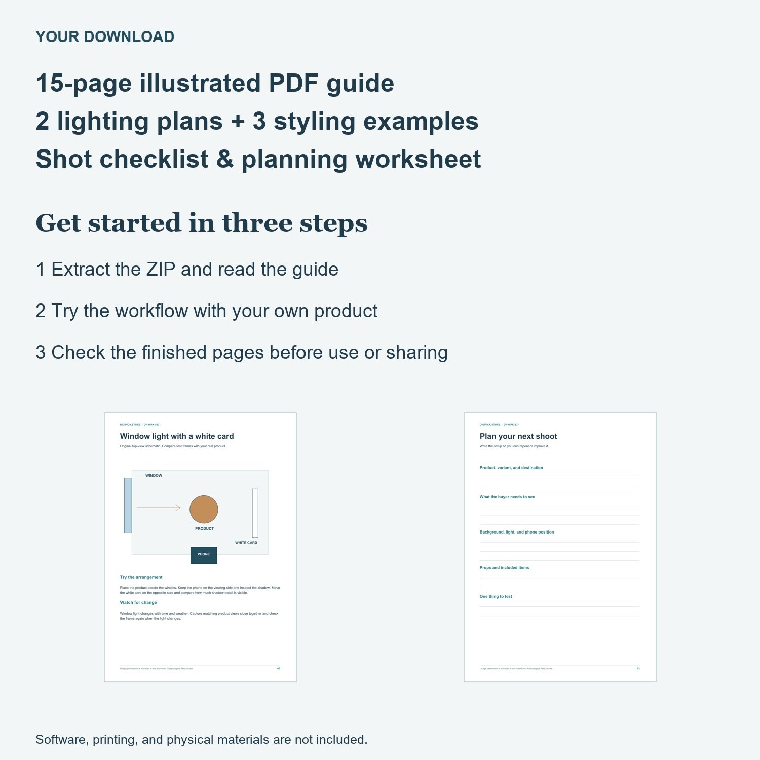 Phone Product Photography Guide - actual included file preview